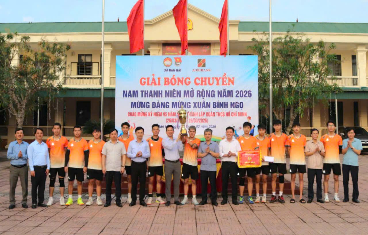 Cụm Đan Trường Vô địch giải bóng chuyền nam thanh niên mở rộng “Mừng Đảng mừng Xuân Bính Ngọ 2026" 