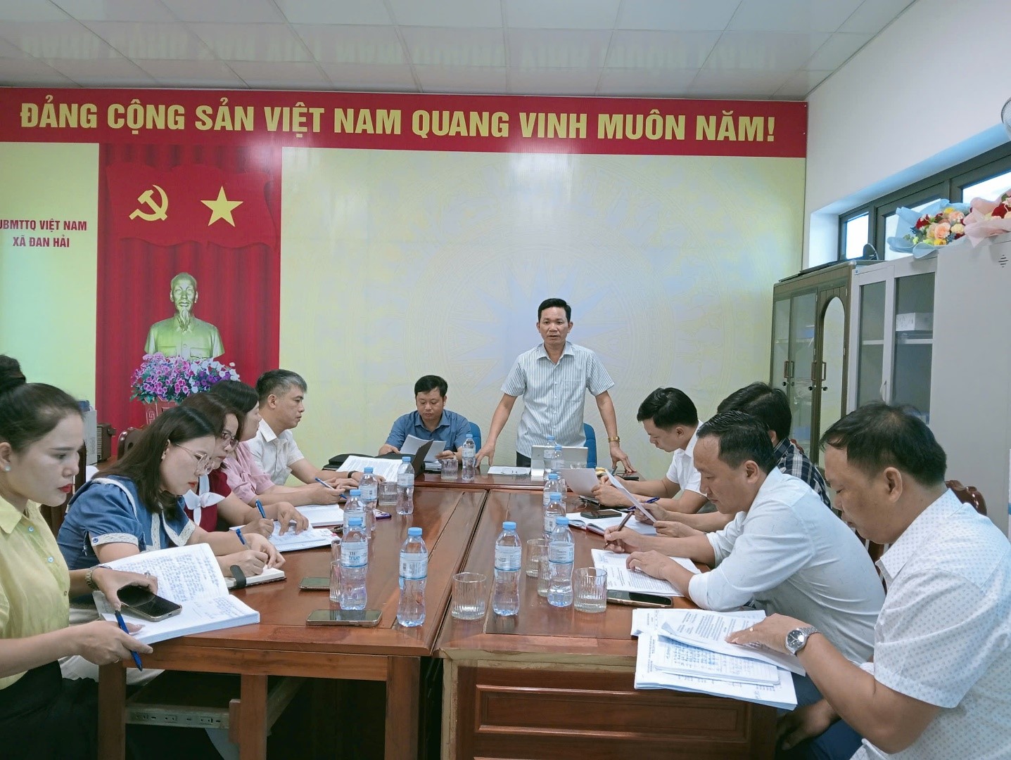 Thường trực Đảng ủy làm việc với Ủy ban MTTQ và các tổ chức chính trị - xã hội về thực hiện nhiệm vụ sau khi triển khai chính quyền hai cấp và công tác chuẩn bị Đại hội nhiệm kỳ 2025-2030