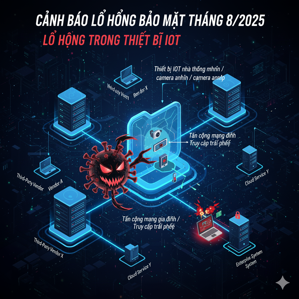 Cảnh báo các lỗ hổng bảo mật nghiêm trọng trong tháng 8/2025