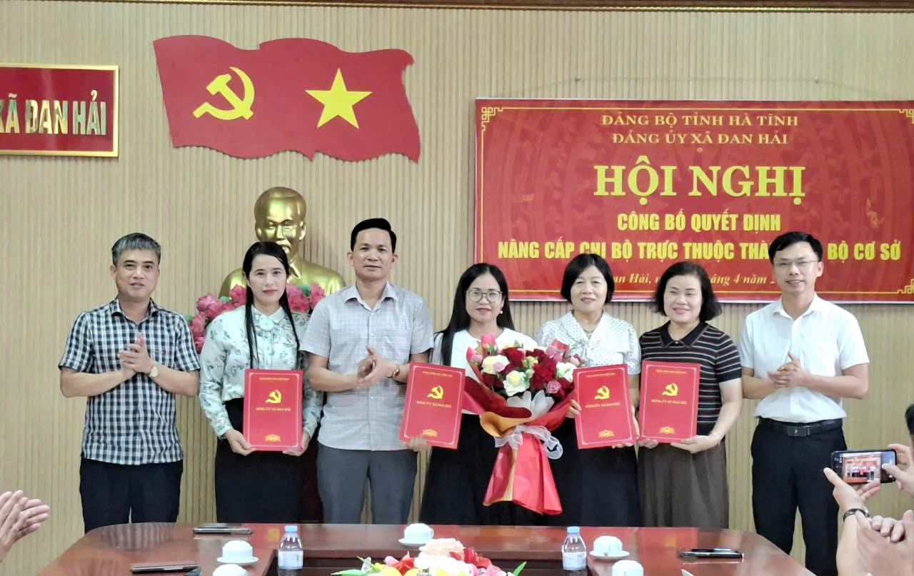Đảng ủy xã Đan Hải công bố quyết định nâng cấp chi bộ trực thuộc thành chi bộ cơ sở