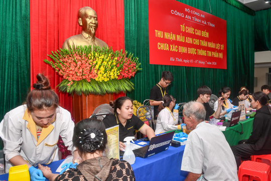 Xã Đan Hải tổ chức đợt cao điểm thu nhận mẫu sinh phẩm ADN cho 420 thân nhân liệt sĩ chưa xác định được danh tính