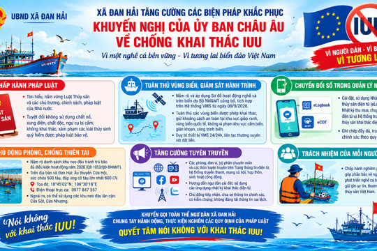 Xã Đan Hải tăng cường các biện pháp khắc phục khuyến nghị của ủy ban châu âu về chống khai thác IUU
