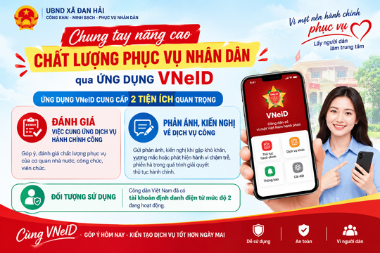 Hướng dẫn người dân đánh giá chất lượng dịch vụ hành chính công và gửi phản ánh, kiến nghị trên ứng dụng VNeID 