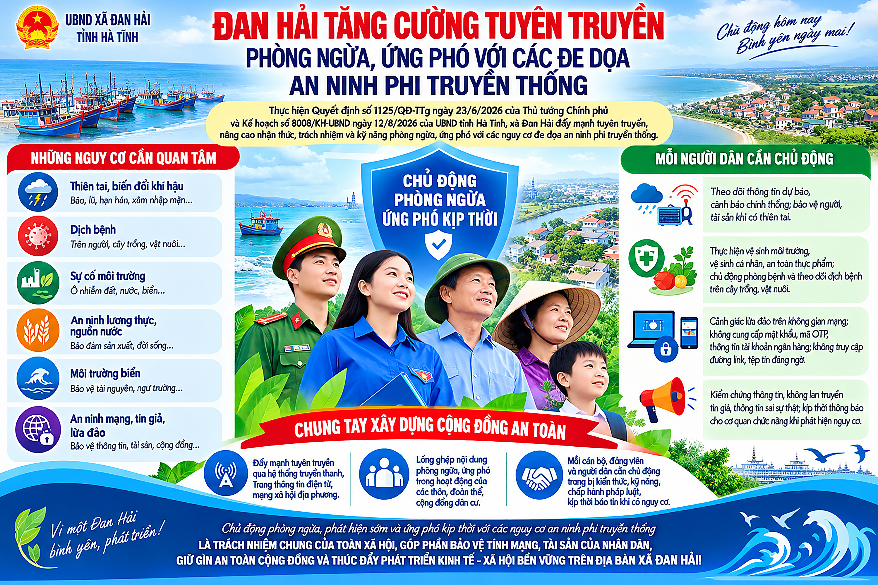 Đan Hải tăng cường tuyên truyền phòng ngừa, ứng phó với các đe dọa an ninh phi truyền thống